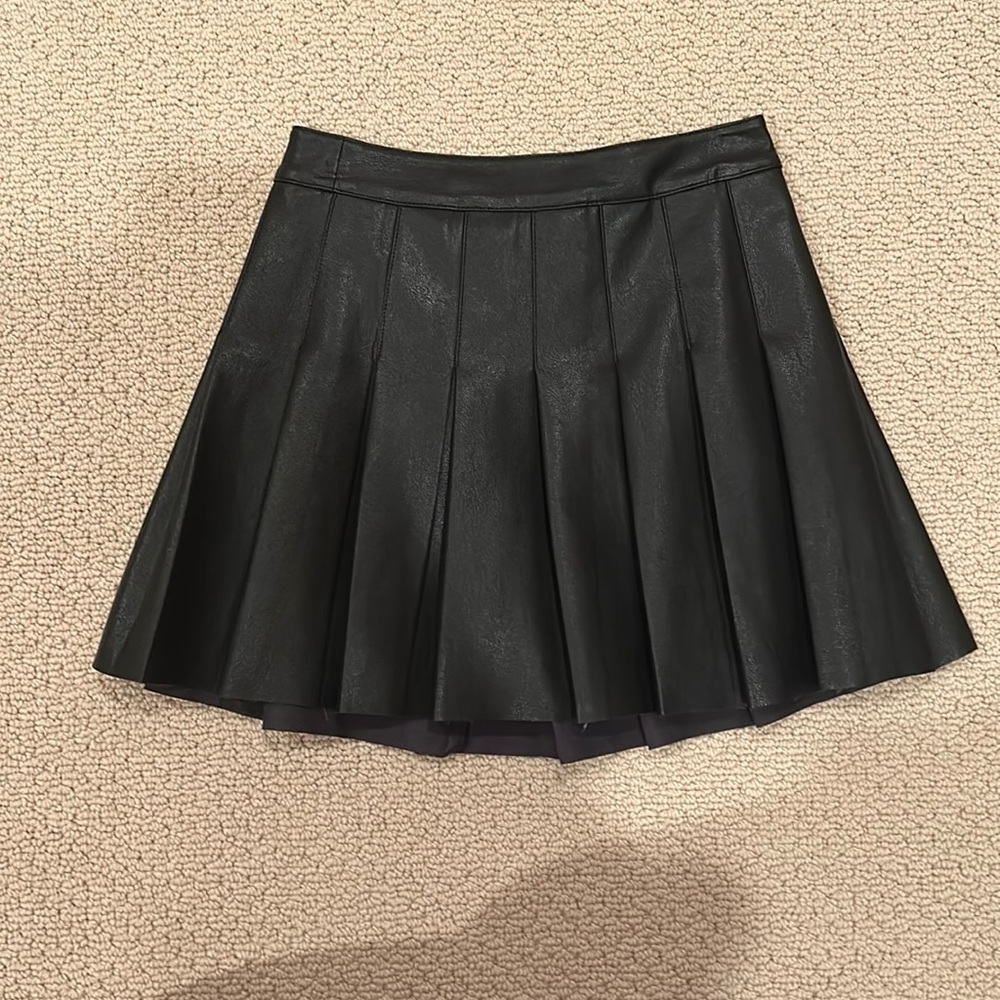 Black leather skirt